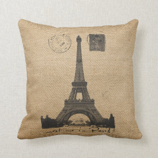 Cojín Decorativo Boda gay de la arpillera de la torre Eiffel de