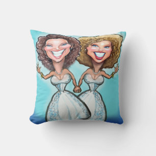 Cojín Decorativo Boda lesbiana Cake Toppers