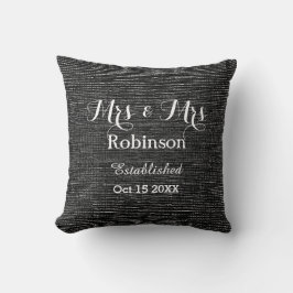 Cojín Decorativo Boda Lesbiana Personalizada De Blanco Y Negro