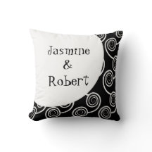 Boda Monograma blanco negro Mantener almohadilla