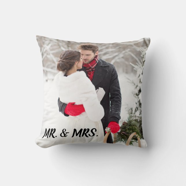 Cojín Decorativo Boda Photo Pillow fácilmente personalizado (Anverso)
