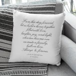Cojín Decorativo Boda promete caligrafía personalizada para recién<br><div class="desc">Los votos bodas lanzan almohada blanca con caligrafía elegante. Personalízalo con los nombres de la novia y del novio y la fecha de boda del recién casado.</div>