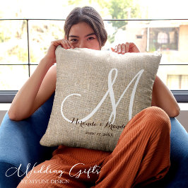 Cojín Decorativo Boda simple y ruidoso de Burlap en color beige