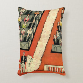 Cojín Decorativo Boda Vintage, Novios Art Deco Recién Casados