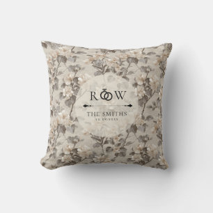 Cojín Decorativo Bodas de flores silvestres de gardenias únicas