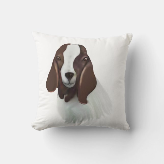 Cojín Decorativo Boer Got Sketch Herd Name Goat Pillow (Anverso)