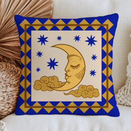 Cojín Decorativo Bohemian Crescent Moon& Stars Celestial Mystical
