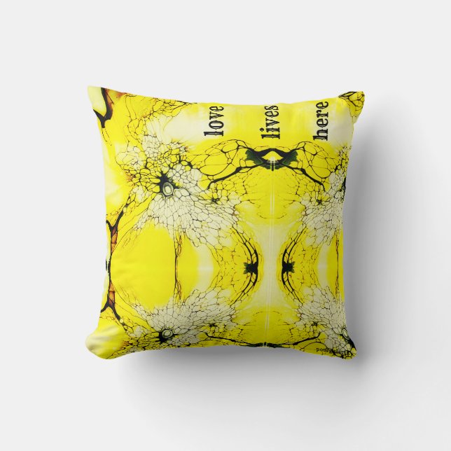 Cojín decorativo BOHEMIANO CONTEMPORÁNEO AMARILLO (Anverso)