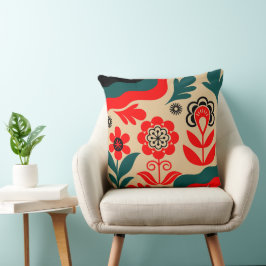 Cojín Decorativo Boho Abstract Flower Wall Art