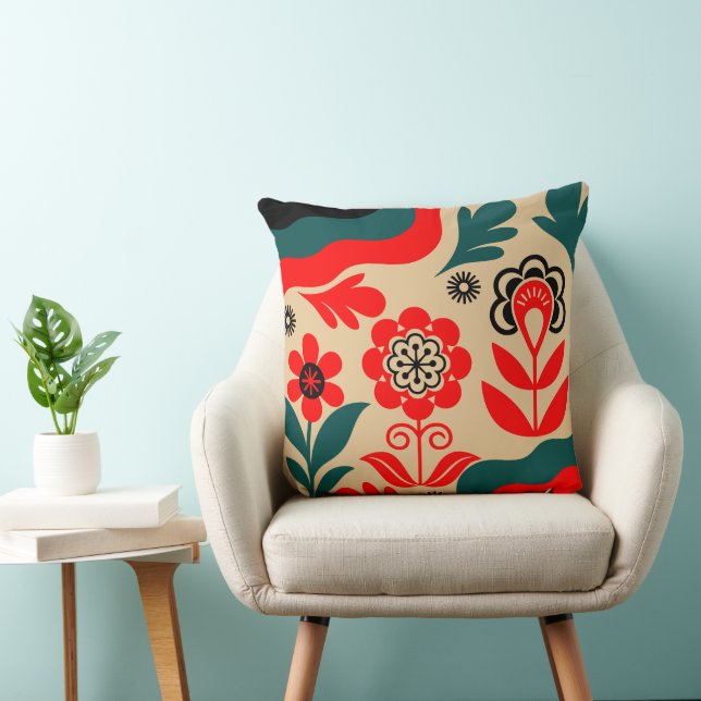 Cojín Decorativo Boho Abstract Flower Wall Art (Silla)