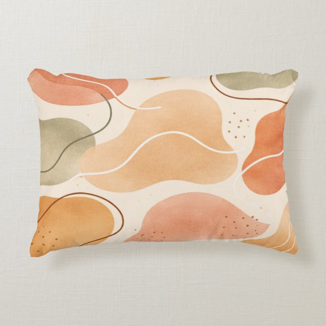 Cojín Decorativo Boho Abstract Organic Shape Pillow - Earthy (Anverso)