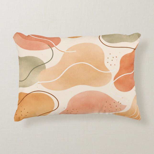 Cojín Decorativo Boho Abstract Organic Shape Pillow - Earthy Terrac (Anverso)