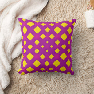Cojín Decorativo Boho amarillo brillante y morado