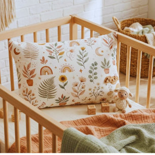 Cojín Decorativo Boho Arcoíris Desierto Suculento y Patrón de Giras