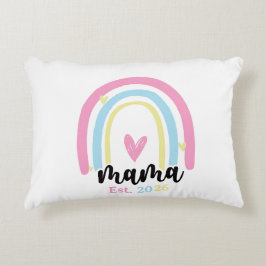 Cojín Decorativo Boho Arcoíris Personalizado Mama Año de Fundación