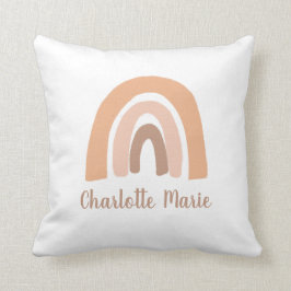 Cojín Decorativo Boho Arcoiris Rosa Personalizado Bebé Niña Pillow