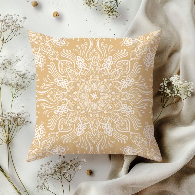 Cojín Decorativo Boho Barkley Mandala amarillo burlywood (Subido por el creador)