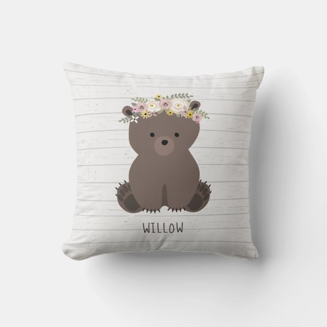 Cojín Decorativo Boho Bear Gray Wood (Anverso)