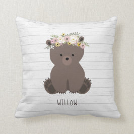 Cojín Decorativo Boho Bear Gray Wood