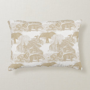 Cojín Decorativo Boho Beige Animales Chinoiserie Niño Nursery