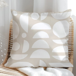 Cojín Decorativo Boho Beige Resumen Fase lunar