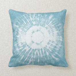 Cojín Decorativo Boho blanco verde azulado del teñido anudado de