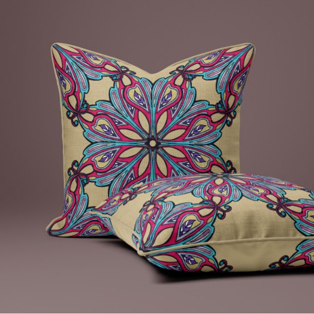 Cojín Decorativo Boho Bloom in Warm Gold (Subido por el creador)