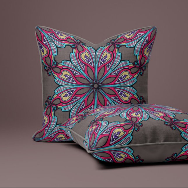 Cojín Decorativo Boho Bloom in Warm Greige (Subido por el creador)