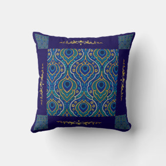 Cojín decorativo Boho Blue & Gold - Arte de Mina