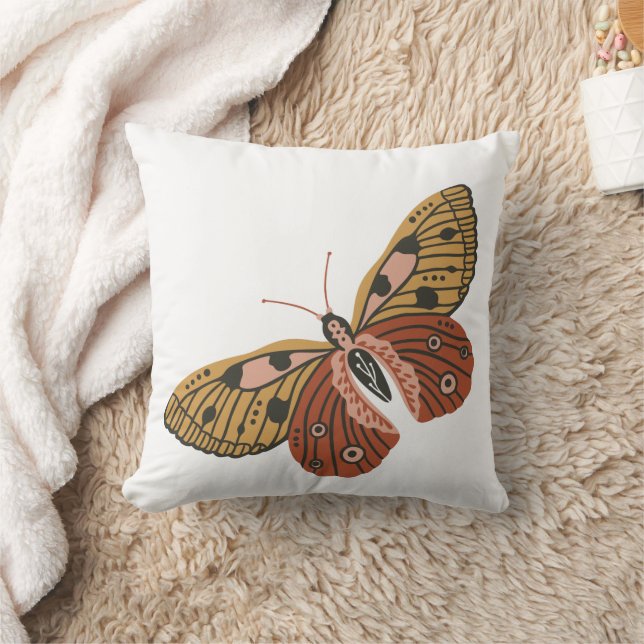Cojín Decorativo Boho Bohemias Mariposa Luna Reversible (Manta)