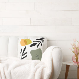 Cojín Decorativo Boho botánico Arte de forma abstracta