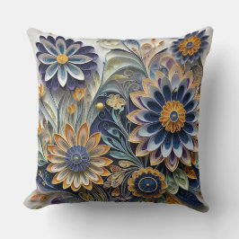 Cojín Decorativo Boho Botánico Zentangle Floral