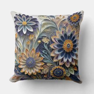 Cojín Decorativo Boho Botánico Zentangle Floral