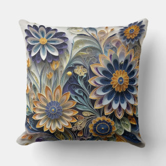 Cojín Decorativo Boho Botánico Zentangle Floral