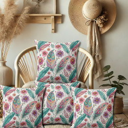 Cojín decorativo Boho Bright Feathers