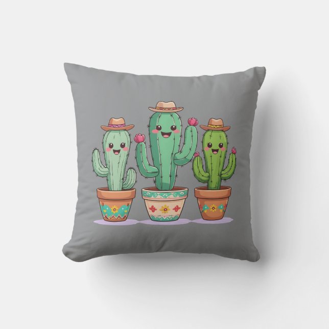 Cojín decorativo Boho Cactus (Anverso)