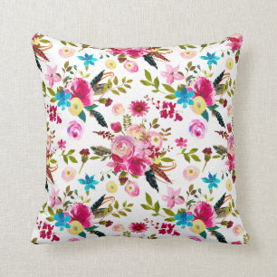 Cojín Decorativo Boho Chic Floral Almohadón Doble Cara
