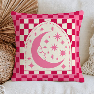 Cojín Decorativo Boho Chic Luna Creciente con Estrellas Cuadradas R