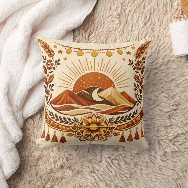 Cojín Decorativo Boho Chic Sol & Montaña (Manta)