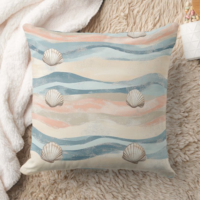 Cojín Decorativo Boho Coastal Seashell Wave Pattern (8) (Manta)