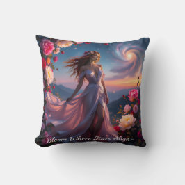 Cojín Decorativo Boho Cosmic Bloom Almohadones Azules Mujeres Seren