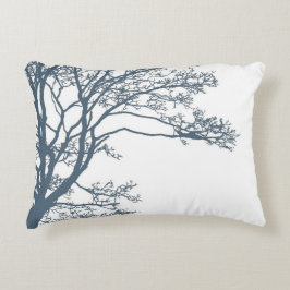 Cojín Decorativo Boho de árbol único azul