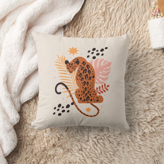 Cojín decorativo Boho de diseño de leopardo plano (Manta)