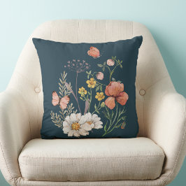 Cojín Decorativo Boho de flores silvestres botánicas