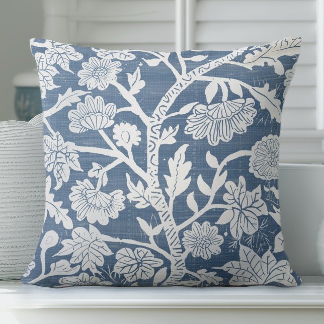 Cojín decorativo Boho de la costa azul y blanco (Subido por el creador)