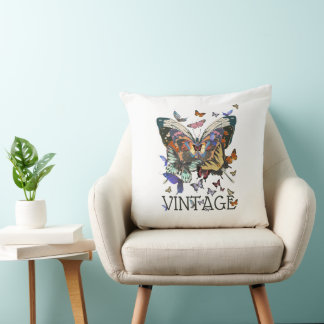 Cojín decorativo Boho de mariposa de época