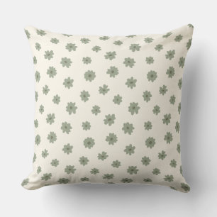 Cojín Decorativo Boho Ditsy Verde Salvia Floral Cottage Core Neutra
