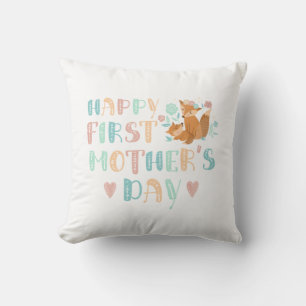 Cojín Decorativo Boho Feliz Primer Día de las Madres Mamá por Prime