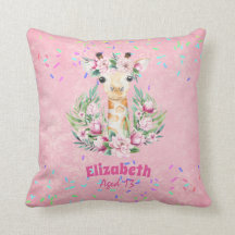 Boho Giraffe Flores Nombradas Chicas, regalos para