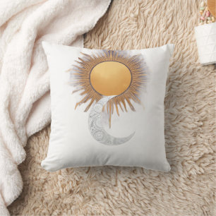 Cojín Decorativo Boho Gold Sol Luna Celestial